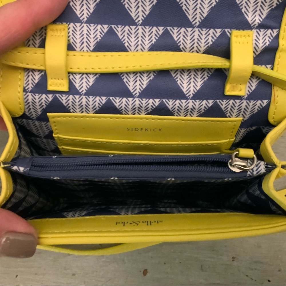 Stella & Dot Nolita Electric Yellow Sidekick Crossbody Bag Purse‎ 6x5x1 GC - Picture 5 of 8